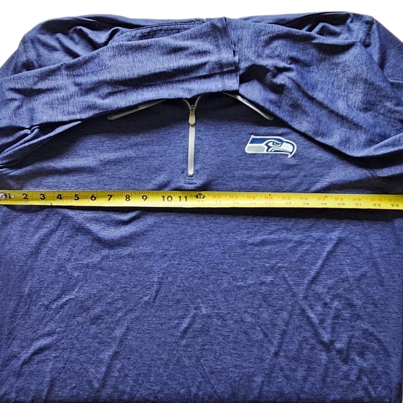 Seattle Seahawks NFL Team Apparel Heather Blue 1/4 Zip Pullover Shirt Men's XL - Picture 8 of 12